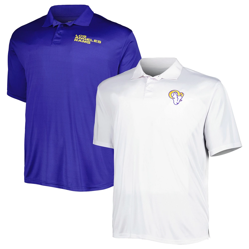 Men's Fanatics Royal/White Los Angeles Rams Solid Two-Pack Polo Set