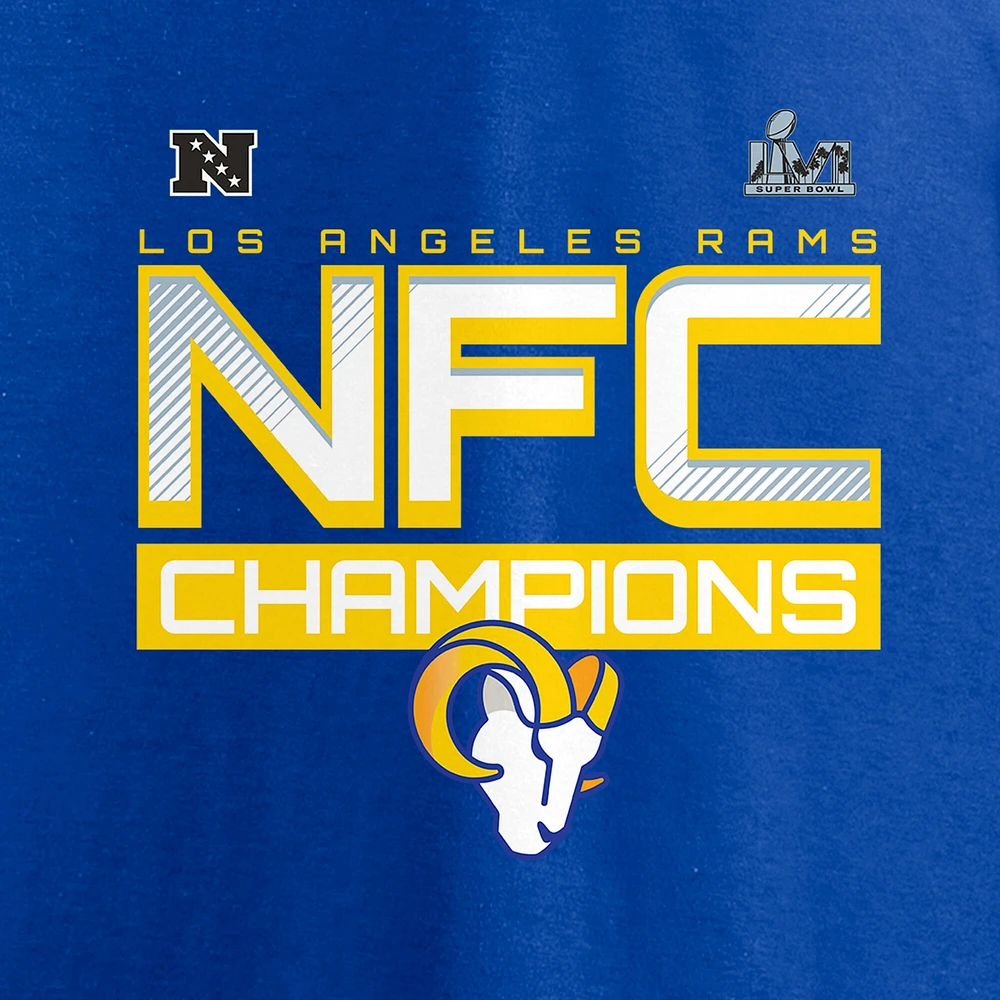 T-shirt incliné emblématique Fanatics Royal Los Angeles Rams 2021 NFC Champions pour hommes