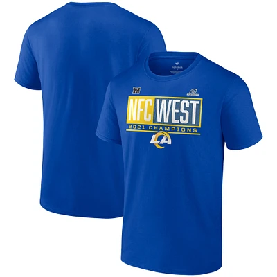 Fanatics Royal Los Angeles Rams 2021 NFC West Division Champions Big & Tall T-shirt préféré bloqué pour hommes