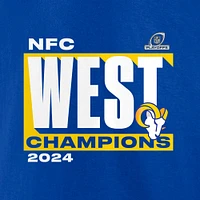 T-shirt Fanatics Royal Los Angeles Rams pour hommes Champions de la division ouest NFC 2024 Big & Tall Conquer