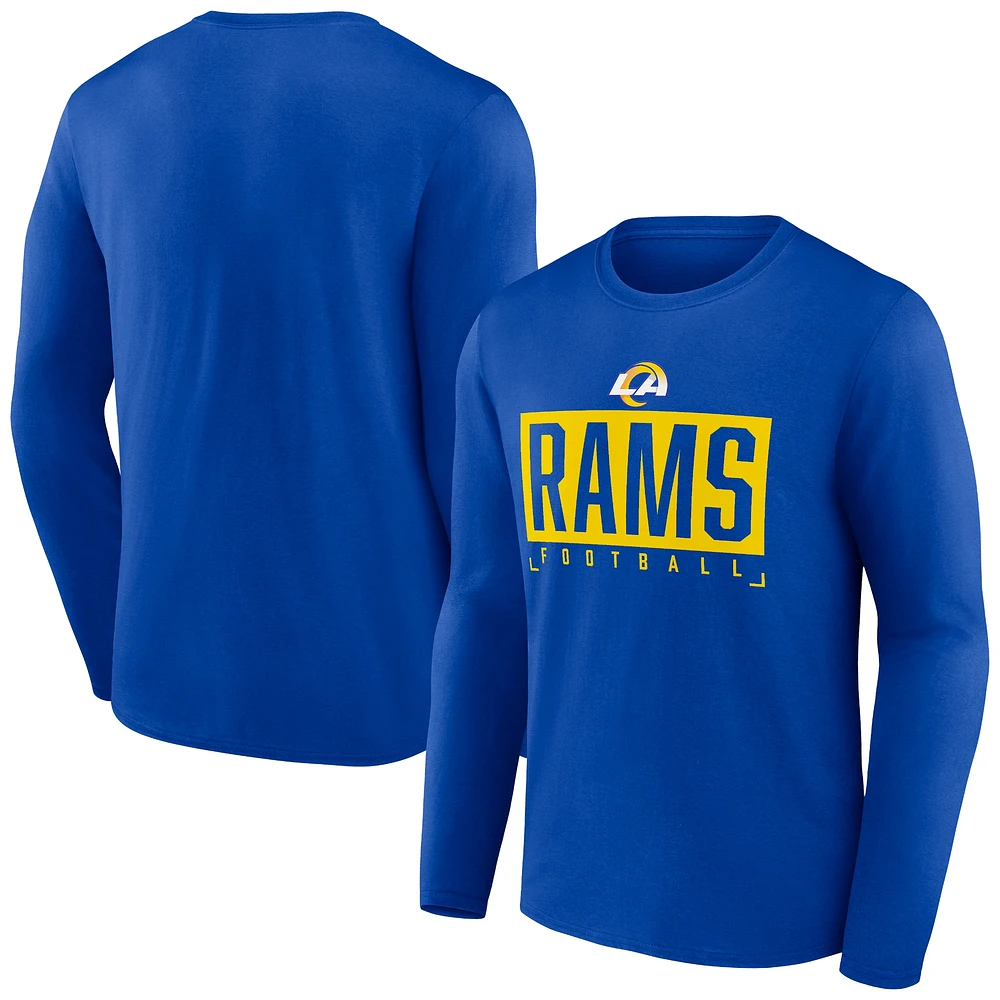 T-shirt à manches longues avec logo Fanatics Royal Los Angeles Rams Big & Tall pour hommes