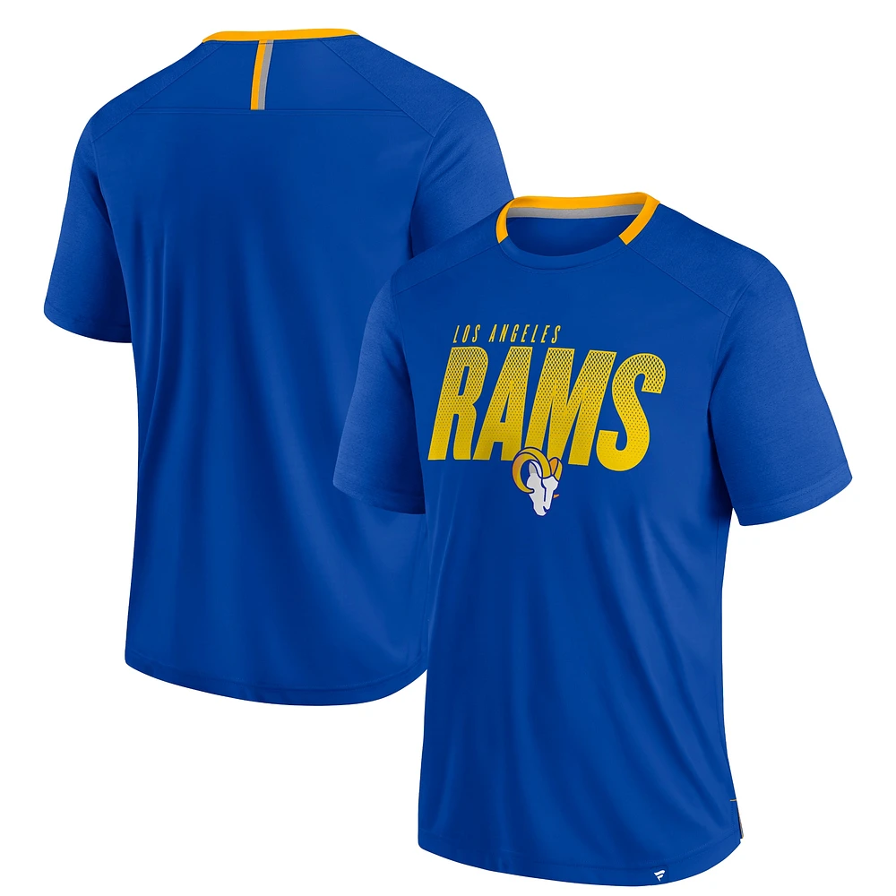 Men's Fanatics Royal Los Angeles Rams Defender Fade Slant T-Shirt