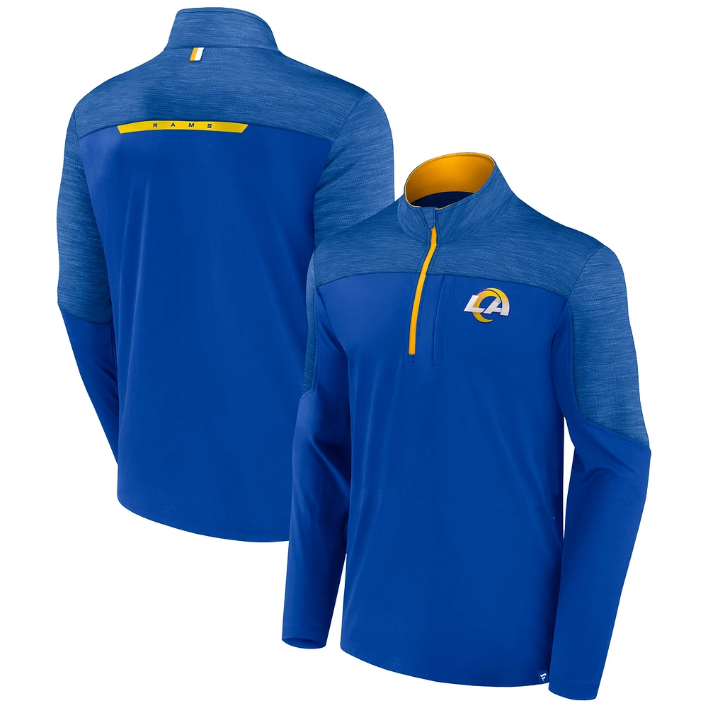 Haut à demi-zip Fanatics Royal Los Angeles Rams Defender pour hommes