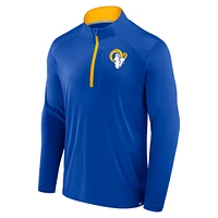 Veste à manches longues et fermeture éclair quart de tour Fanatics Royal Los Angeles Rams Defender pour homme