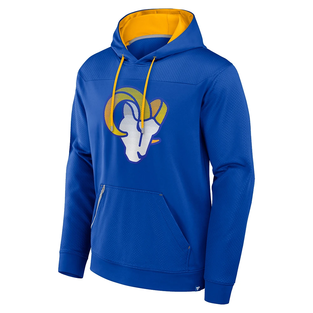 Sweat à capuche Fanatics Royal Los Angeles Rams Defender pour homme