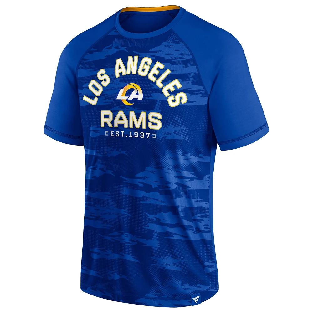 T-shirt Fanatics Royal Los Angeles Rams Hail Mary Raglan pour hommes