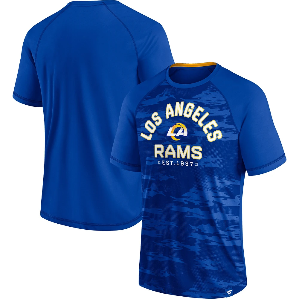 Men's Fanatics Royal Los Angeles Rams Hail Mary Raglan T-Shirt