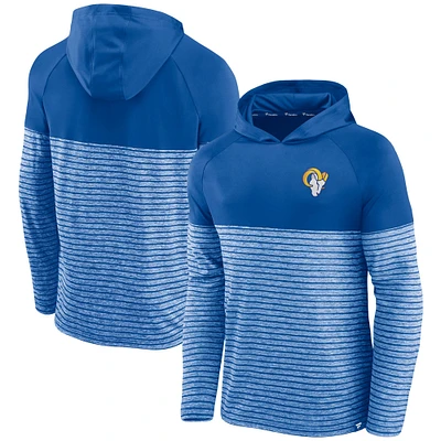 T-shirt à capuche manches longues Fanatics Royal Los Angeles Rams Line Up Shadow Stripe pour hommes