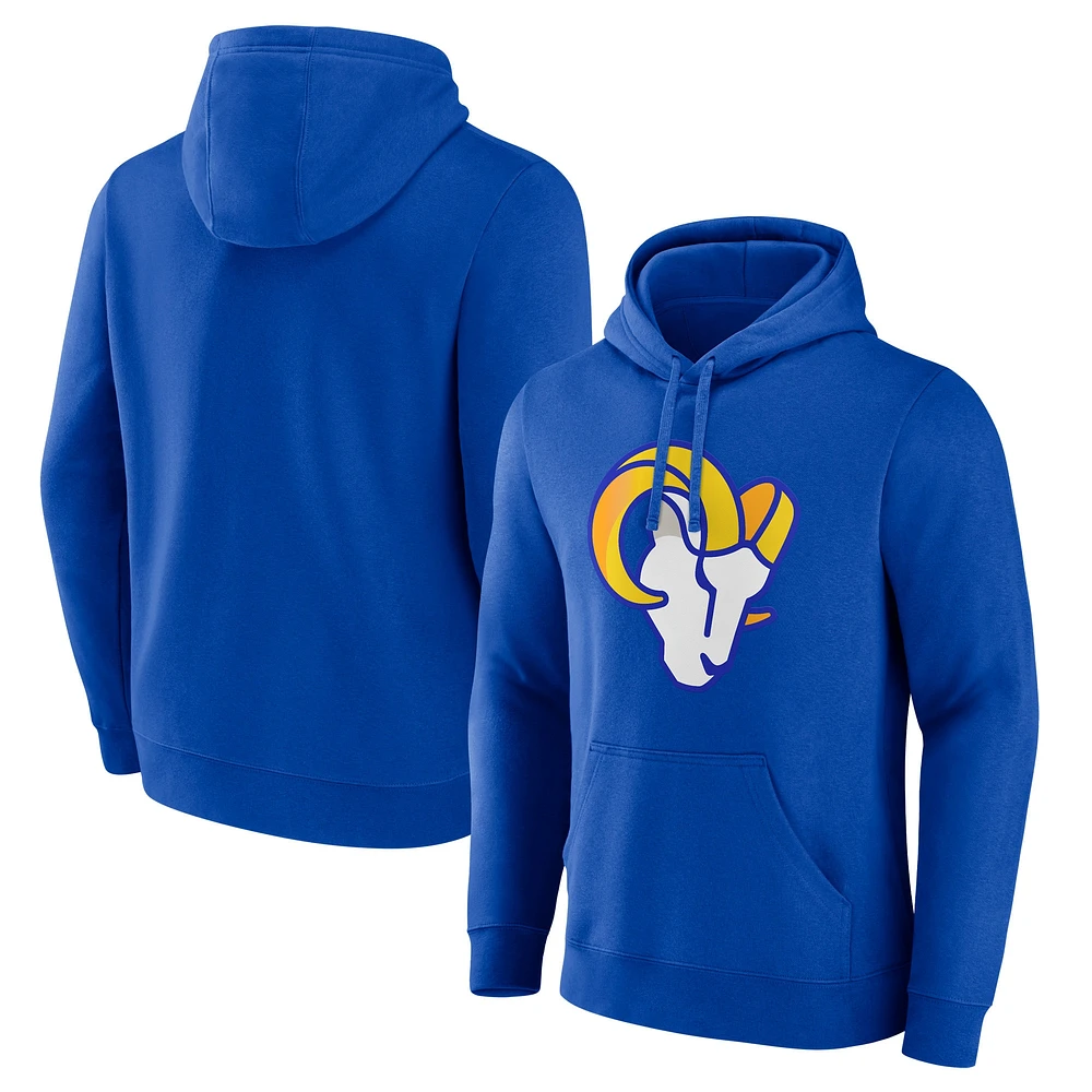 Sweat à capuche en polaire avec logo principal pour homme Fanatics Royal Los Angeles Rams