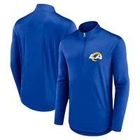 Men's Fanatics Royal Los Angeles Rams Quarterback Quarter-Zip Top