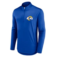 Men's Fanatics Royal Los Angeles Rams Quarterback Quarter-Zip Top