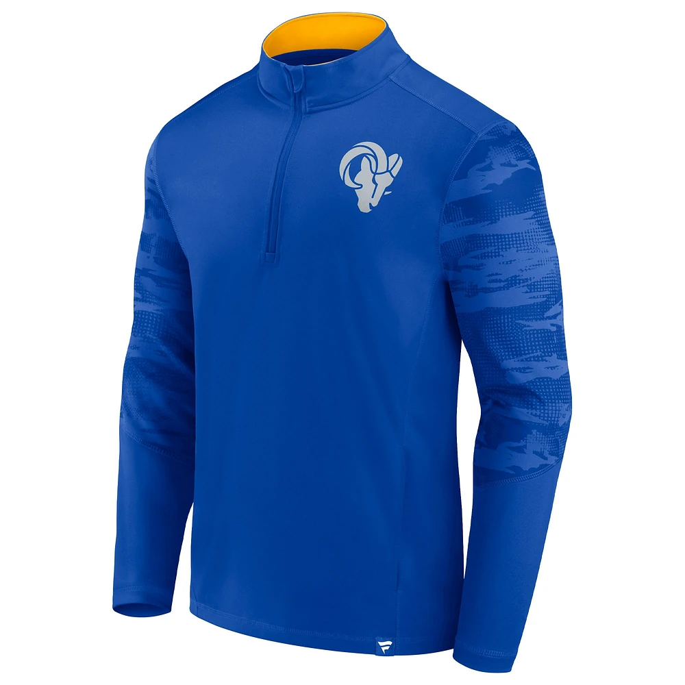 Veste à quart de zip Fanatics Royal Los Angeles Rams Ringer pour hommes