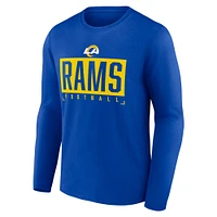 T-shirt à manches longues Fanatics Royal Los Angeles Rams Stack The Box pour hommes