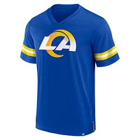 T-shirt en jersey à col V Fanatics Royal Los Angeles Rams Tackle pour hommes