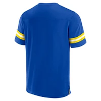 T-shirt en jersey à col V Fanatics Royal Los Angeles Rams Tackle pour hommes