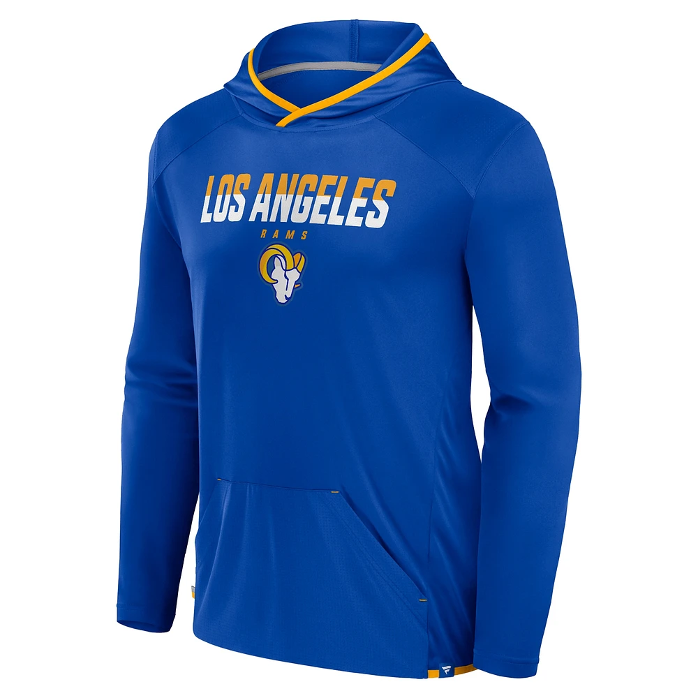 Men's Fanatics Royal Los Angeles Rams Transitional Defender Hoodie Long Sleeve T-Shirt