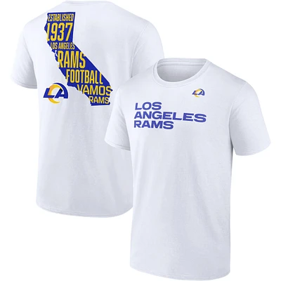 T-shirt blanc Fanatics pour hommes des Rams de Los Angeles Hot Shot State