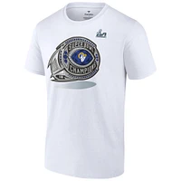 T-shirt blanc fanatiques pour hommes Los Angeles Rams Super Bowl LVI Champions Ring