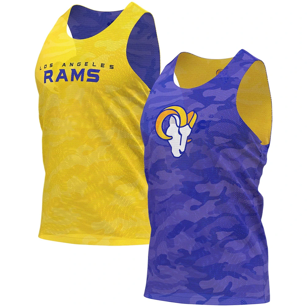 Débardeur réversible en maille FOCO Royal/Or Los Angeles Rams pour homme