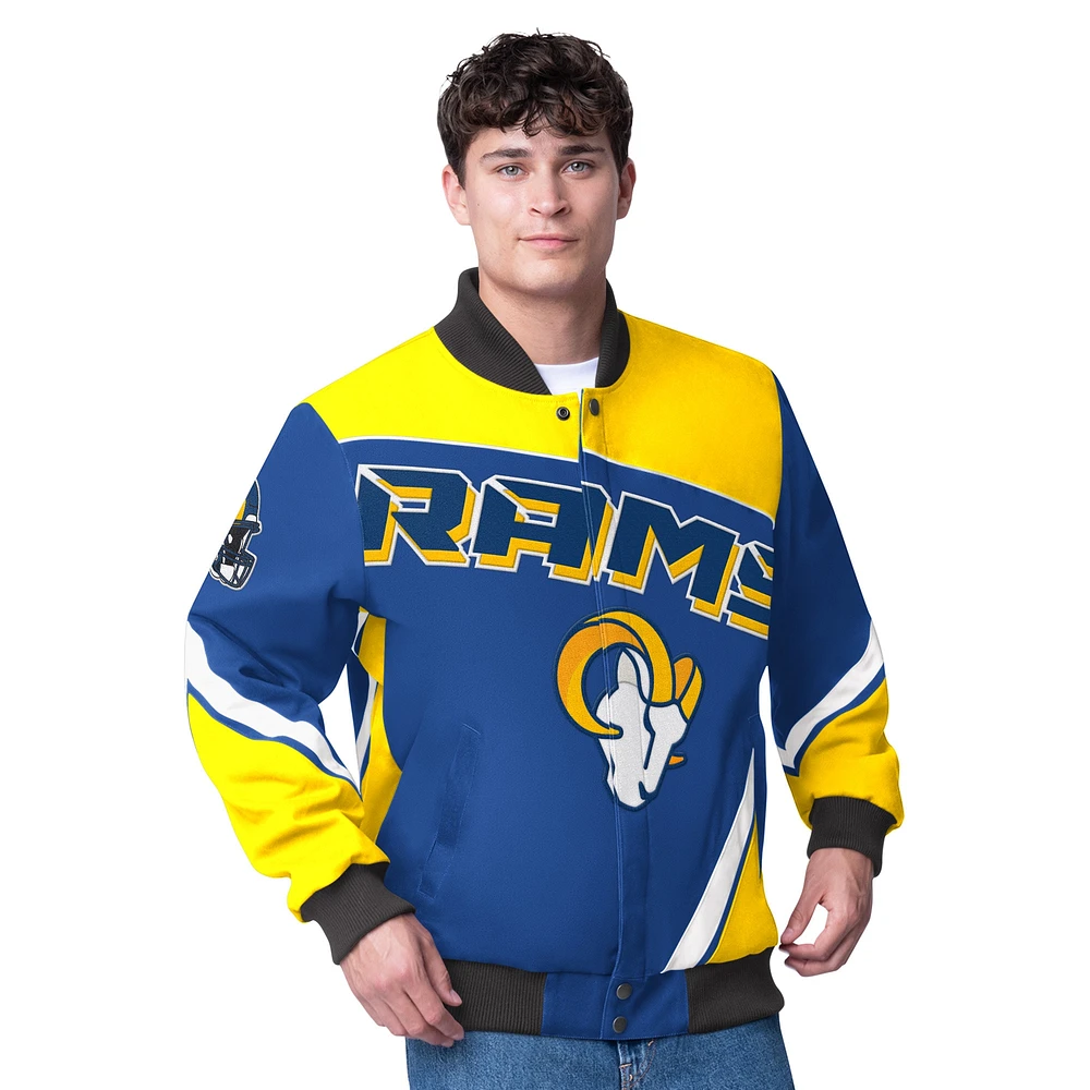 Men's G-III Extreme  Royal Los Angeles Rams Maximum Racing Full-Snap Jacket