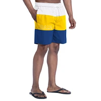 Short de bain G-III Sports by Carl Banks pour homme, couleur royal/or, Los Angeles Rams Sunrise Volley