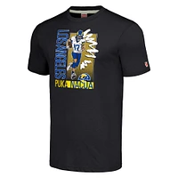 Men's Homage Puka Nacua Heathered Charcoal Los Angeles Rams Caricature Player Tri-Blend T-Shirt