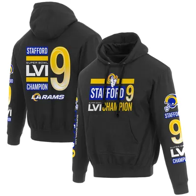 Matthew Stafford Los Angeles Rams Majestic Threads Super Bowl LVI Name &  Number Short Sleeve Hoodie T-Shirt - Royal