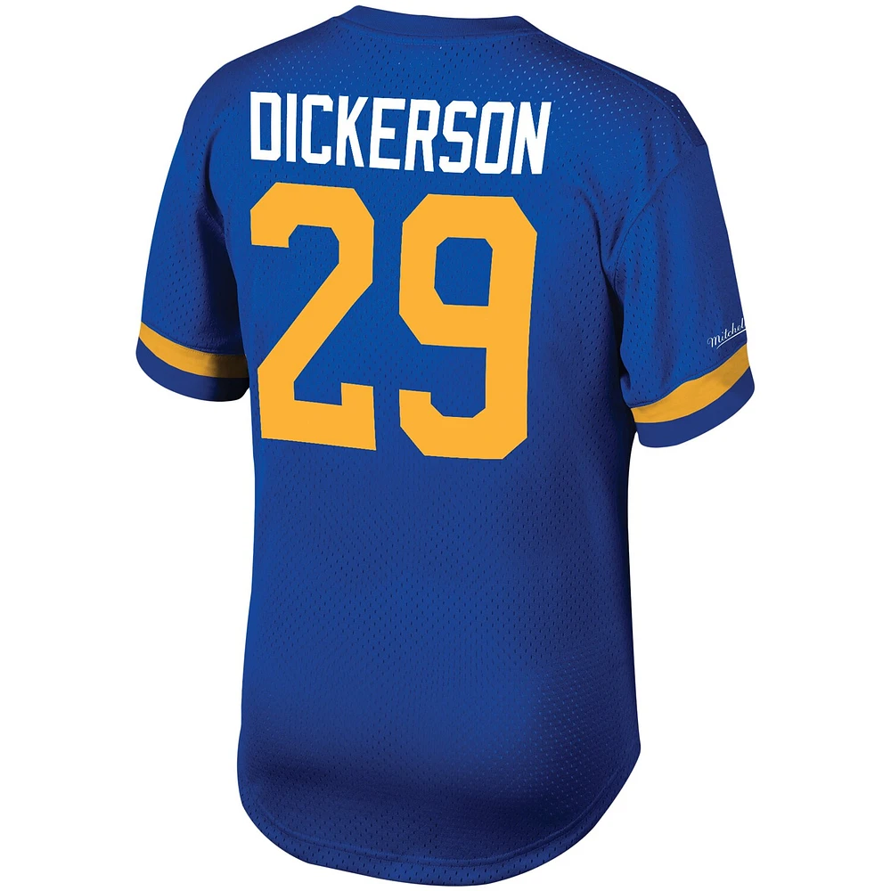 Men's Mitchell & Ness Eric Dickerson Royal Los Angeles Rams Mesh Retired Player Name Number Crew Neck Top