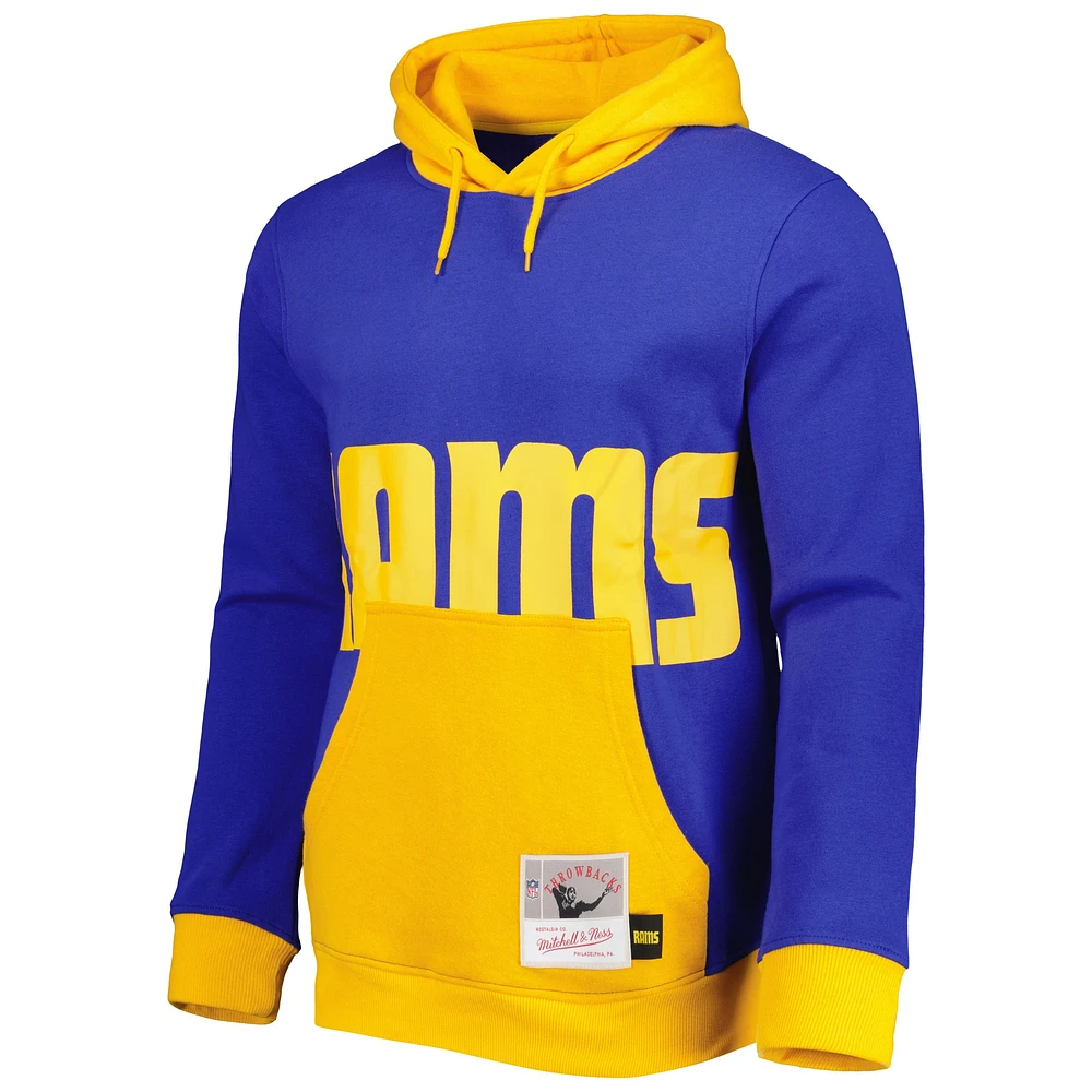 Chandail à capuchon Big Face 5.0 des Rams de Los Angeles Royal Mitchell & Ness pour homme