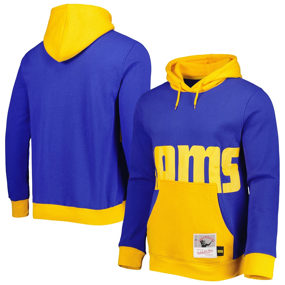 Chandail à capuchon Big Face 5.0 des Rams de Los Angeles Royal Mitchell & Ness pour homme