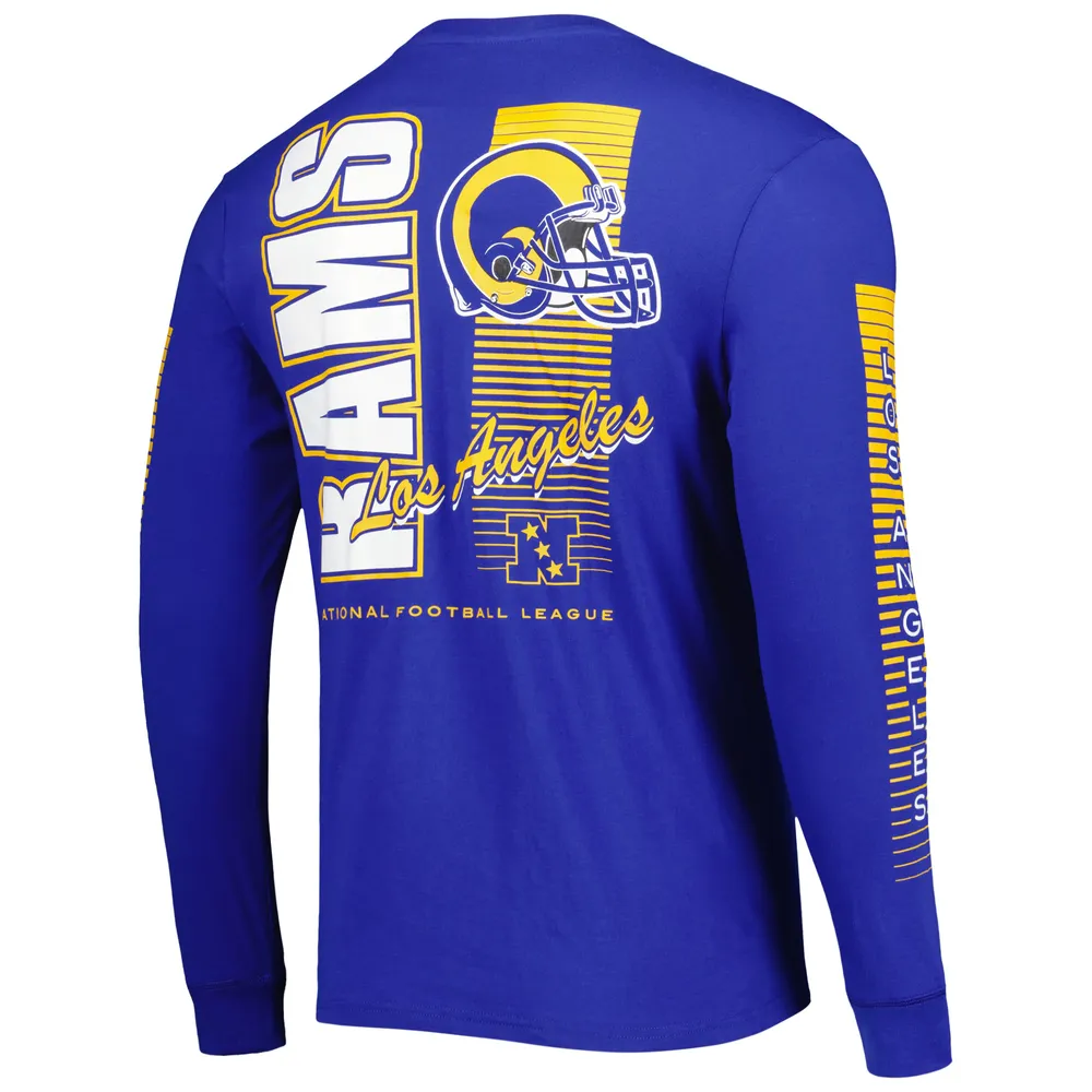 T-shirt à manches longues mode Royal Los Angeles Rams Mitchell & Ness pour homme