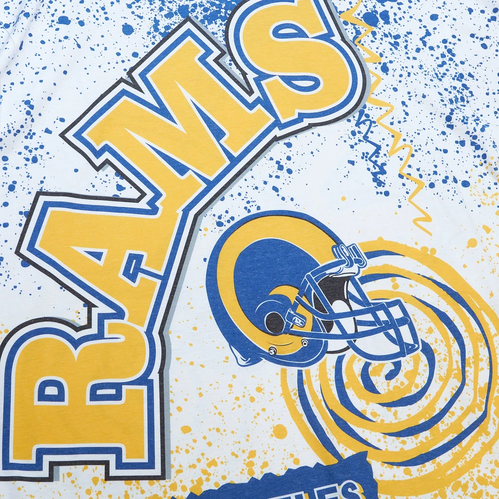 Men's Mitchell & Ness White Los Angeles Rams Team Burst Sublimated T-Shirt