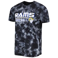 Men's MSX by Michael Strahan Black Los Angeles Rams Recovery Tie-Dye T-Shirt