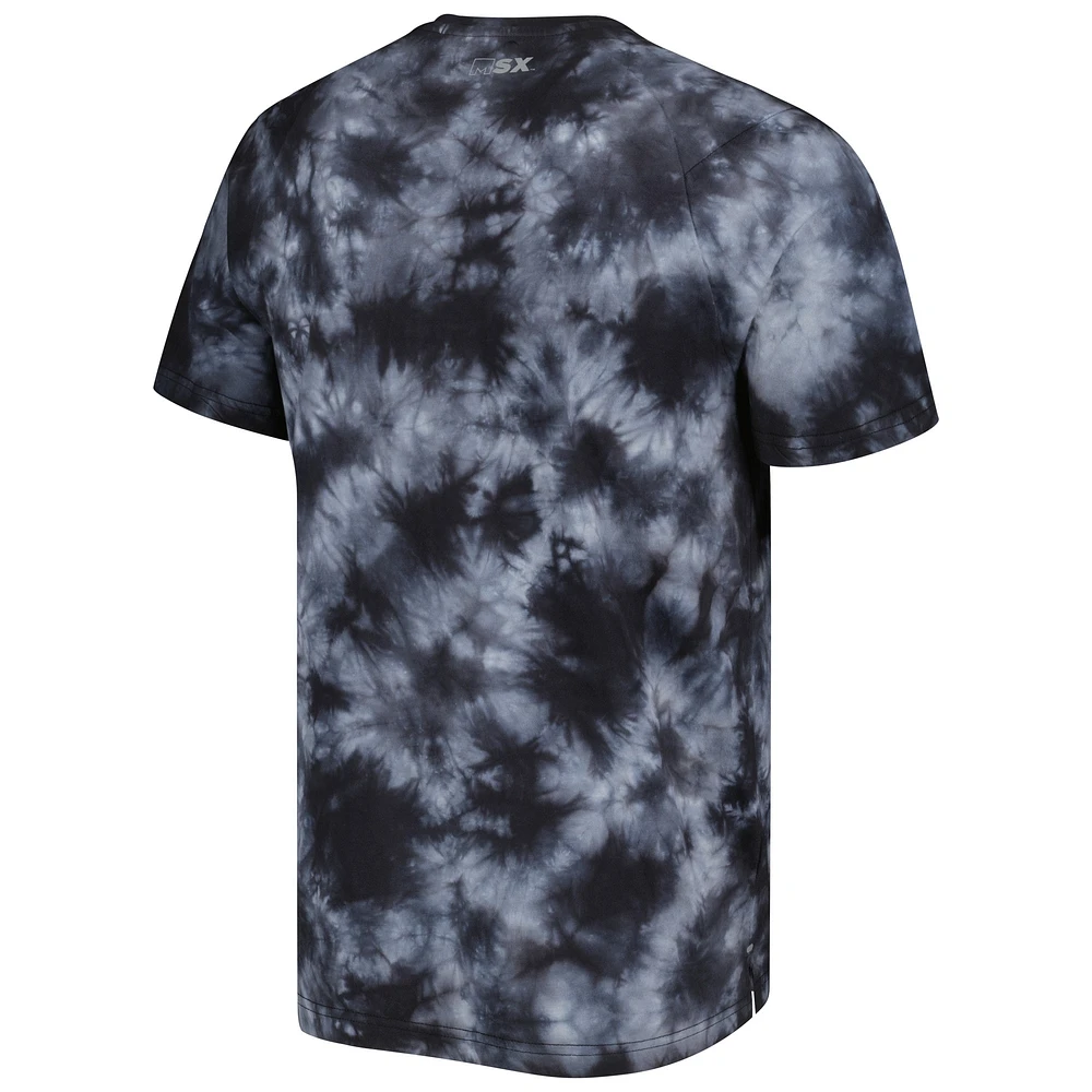 Men's MSX by Michael Strahan Black Los Angeles Rams Recovery Tie-Dye T-Shirt