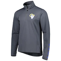 Men's MSX by Michael Strahan Charcoal Los Angeles Rams Half-Zip Pullover