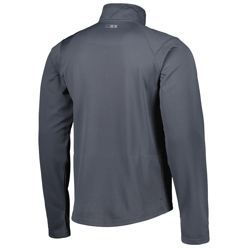 Men's MSX by Michael Strahan Charcoal Los Angeles Rams Half-Zip Pullover