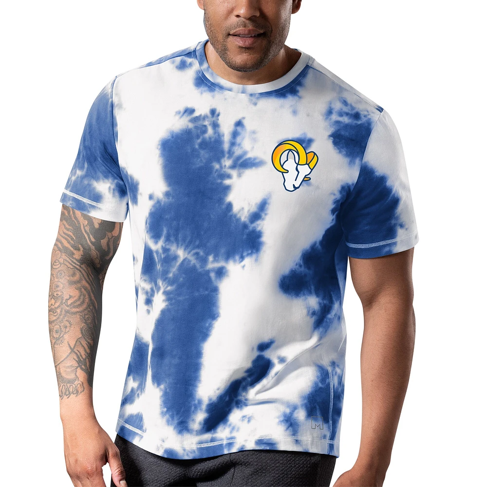 T-shirt MSX by Michael Strahan Royal Los Angeles Rams Freestyle Tie-Dye pour homme