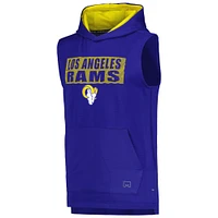 Men's MSX by Michael Strahan Royal Los Angeles Rams Marathon Sleeveless Pullover Hoodie