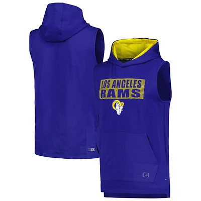 Sweat à capuche sans manches MSX by Michael Strahan Royal Los Angeles Rams Marathon pour hommes