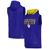 Men's MSX by Michael Strahan Royal Los Angeles Rams Marathon Sleeveless Pullover Hoodie