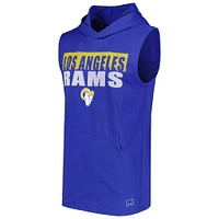 Men's MSX by Michael Strahan Royal Los Angeles Rams Relay Sleeveless Pullover Hoodie