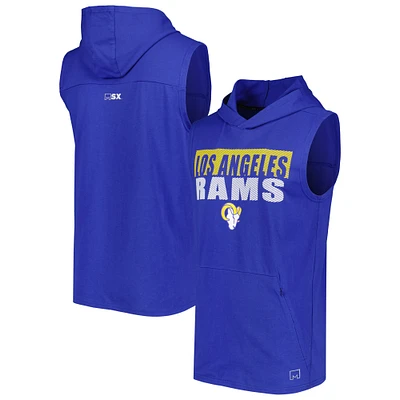 Men's MSX by Michael Strahan Royal Los Angeles Rams Relay Sleeveless Pullover Hoodie