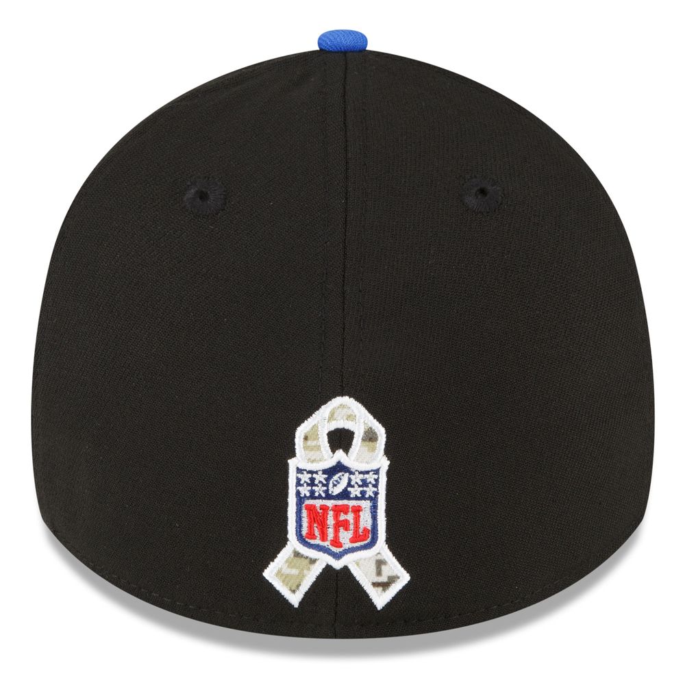 Men's New Era Black/Royal Los Angeles Rams 2022 Salute To Service - 39THIRTY Flex Hat