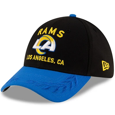 Casquette New Era 39THIRTY Flex noire/bleue pour homme, Los Angeles Rams, draft NFL 2025
