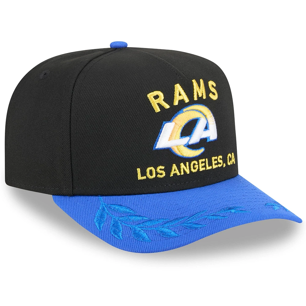 Casquette snapback New Era A-Frame 9FIFTY noire/bleu roi pour homme, Los Angeles Rams, draft NFL 2025