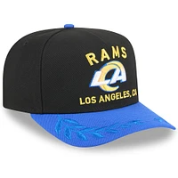 Casquette snapback New Era A-Frame 9FIFTY noire/bleu roi pour homme, Los Angeles Rams, draft NFL 2025