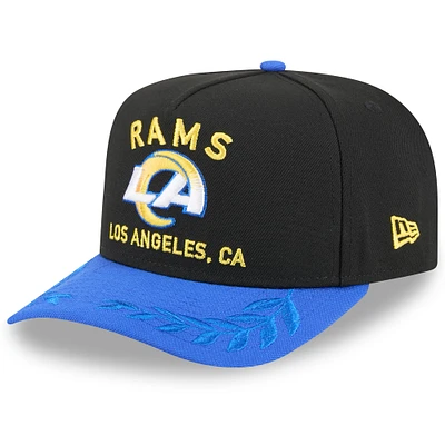 Casquette snapback New Era A-Frame 9FIFTY noire/bleu roi pour homme, Los Angeles Rams, draft NFL 2025
