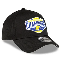 Men's New Era  Black Los Angeles Rams 2024 NFC West Division Champions Locker Room 9FORTY A-Frame Adjustable Hat