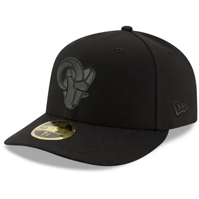 Los Angeles Rams New Era Alternate Logo Black on Low Profile 59FIFTY II Fitted Hat