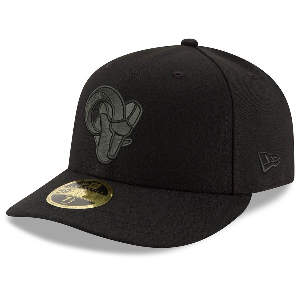 Men's New Era Black Los Angeles Rams Alternate Logo on Low Profile 59FIFTY II Fitted Hat